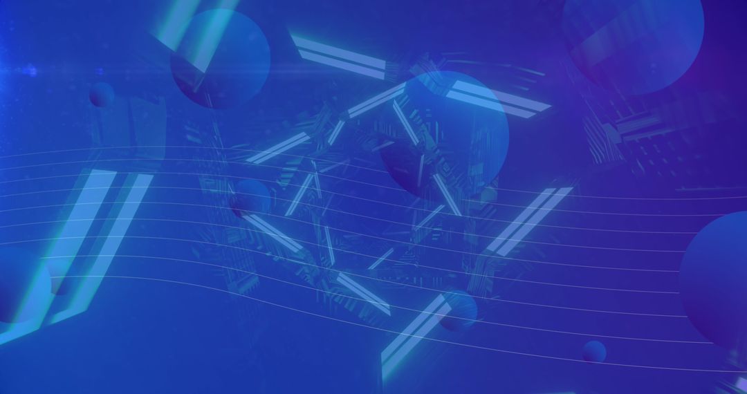 Futuristic Digital Tunnel with Blue Light Spots