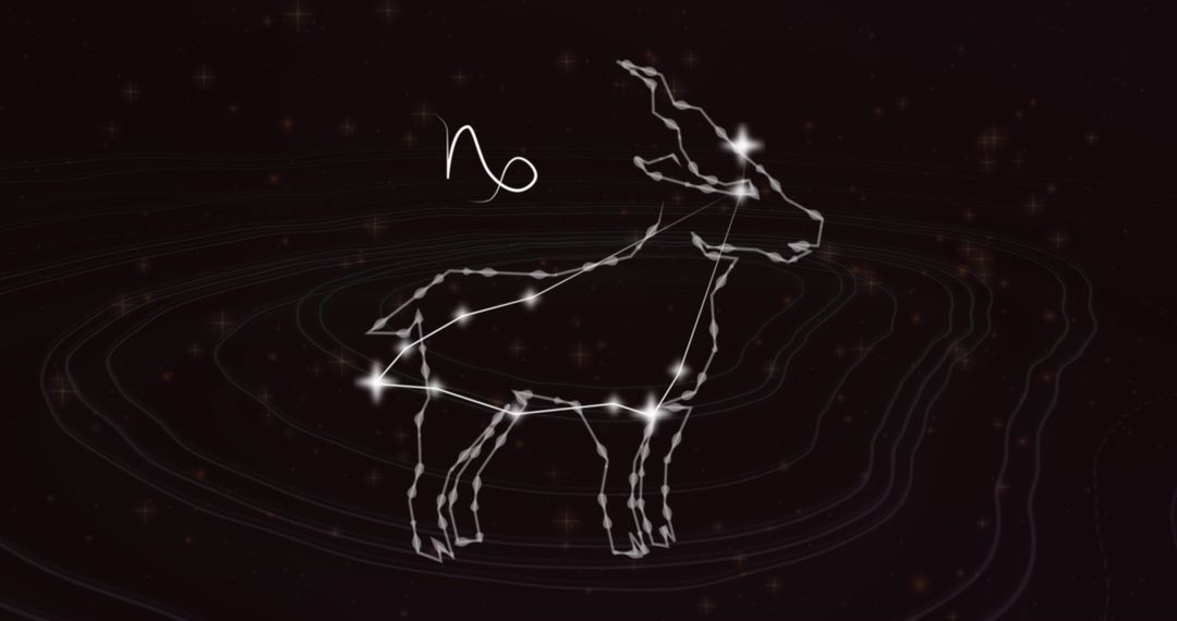 Glowing Capricorn Constellation in Night Sky
