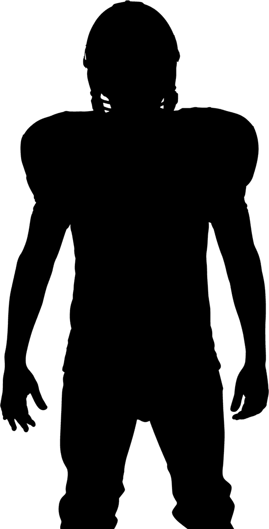 Digital Transparent Silhouette of American Football Player in Action