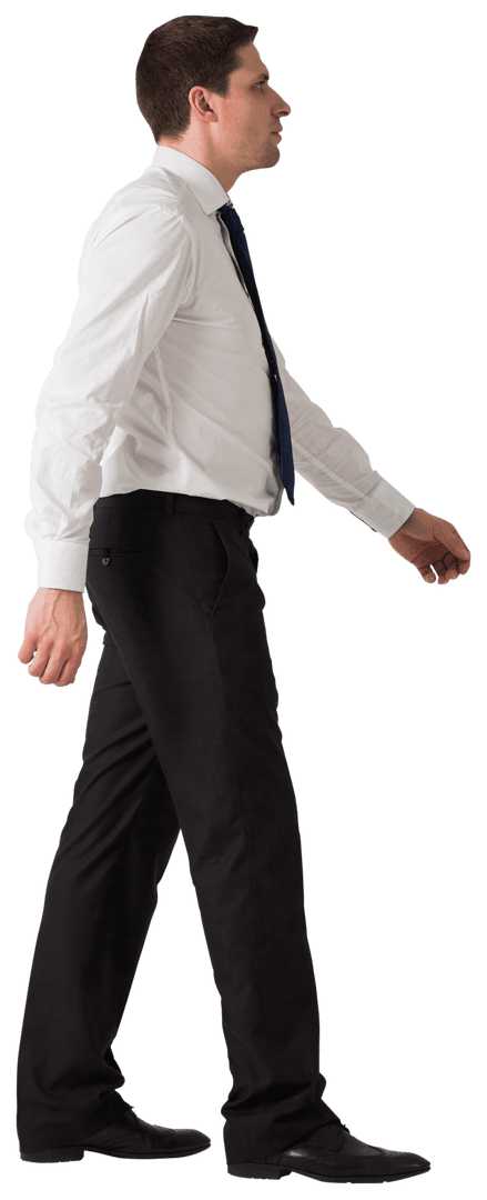 Transparent PNG of Focused Businessman Walking in Formal Attire
