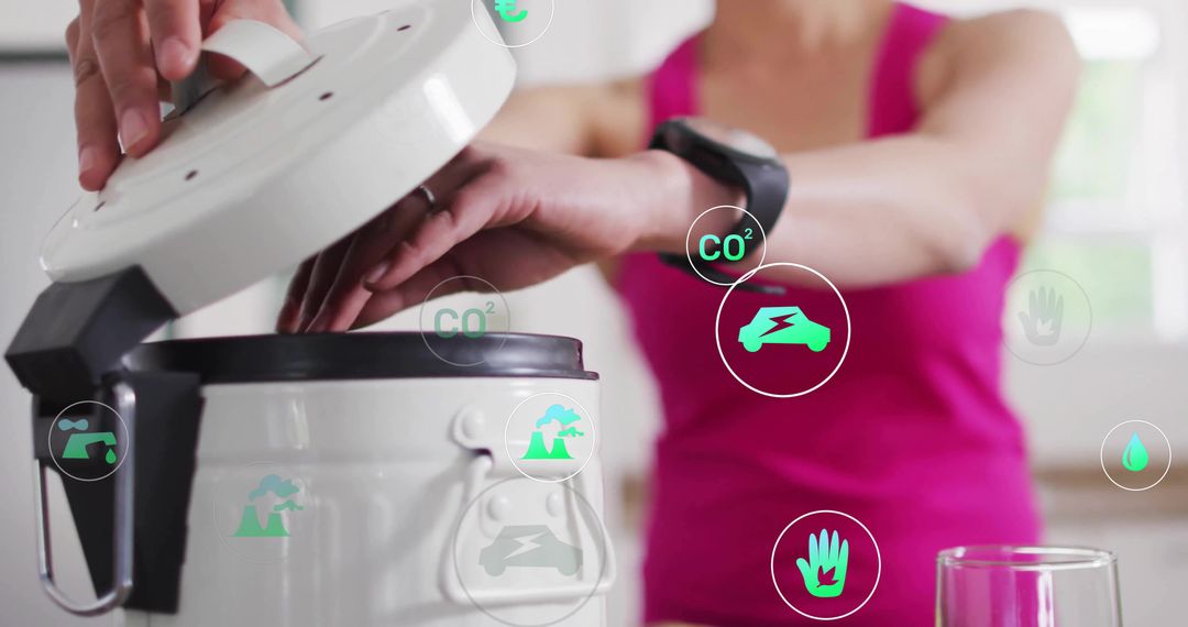 Smart Cooker Sustainable Technology Icon Model