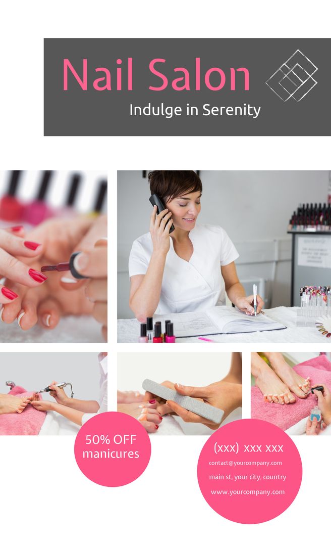 Professional Nail Salon Collage Highlighting Elegant Manicure Services