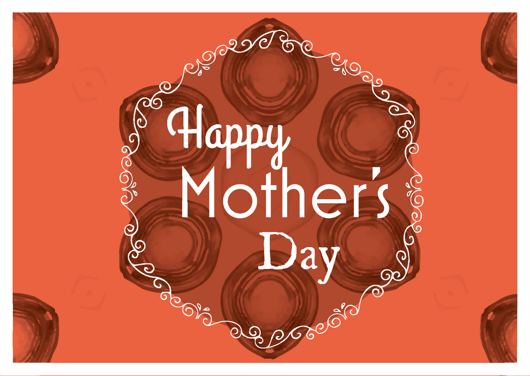 Elegant Mother's Day Greeting Card Design on Transparent Background