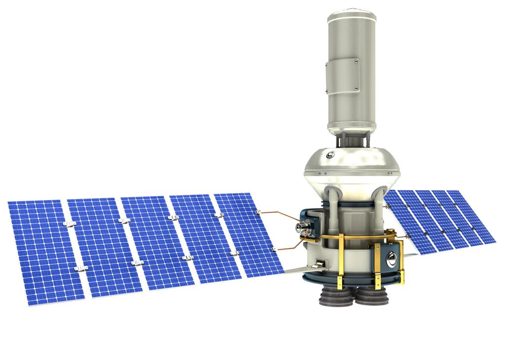 3D Transparent Modern Solar Power Satellite with Panels - Download Free Stock Images Pikwizard.com