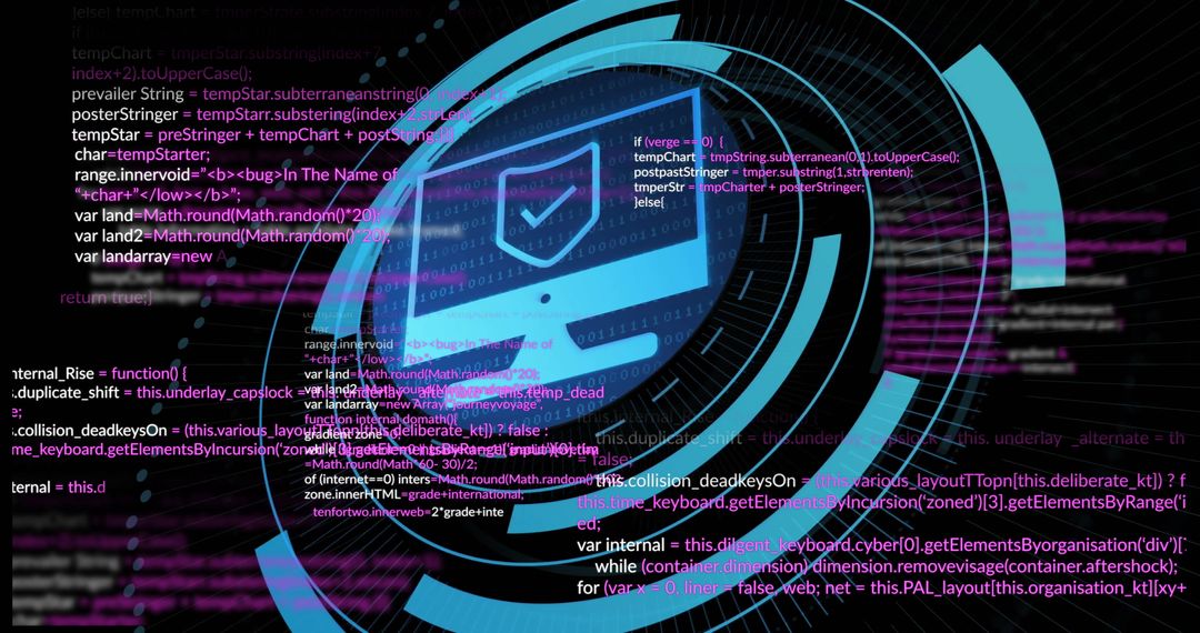 cybersecurity concept with shield icon and programming code - Free Images, Stock Photos and Pictures on Pikwizard.com