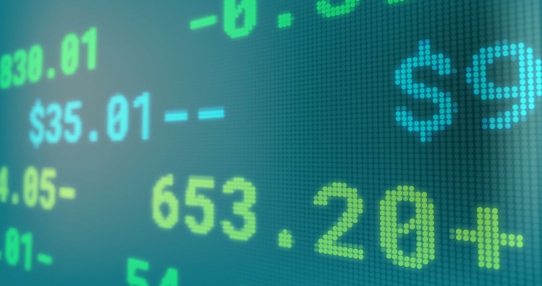 Stock Market Data on Digital Display