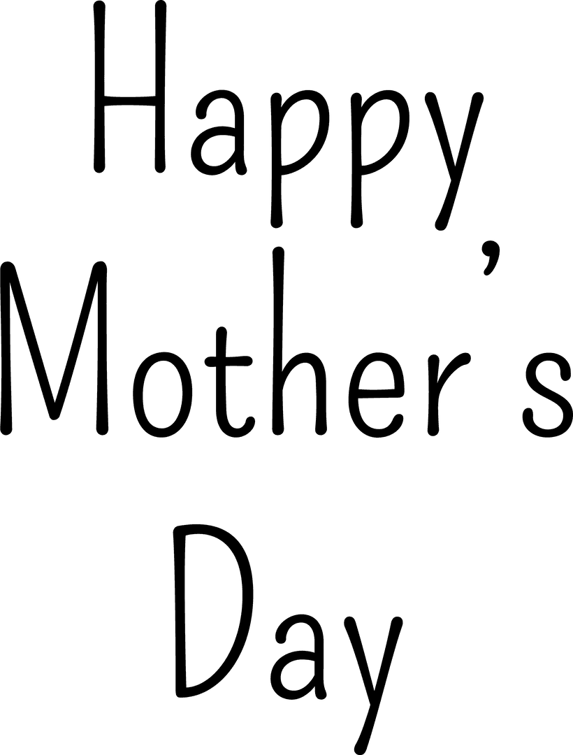 Transparent Happy Mother's Day Brush Typography