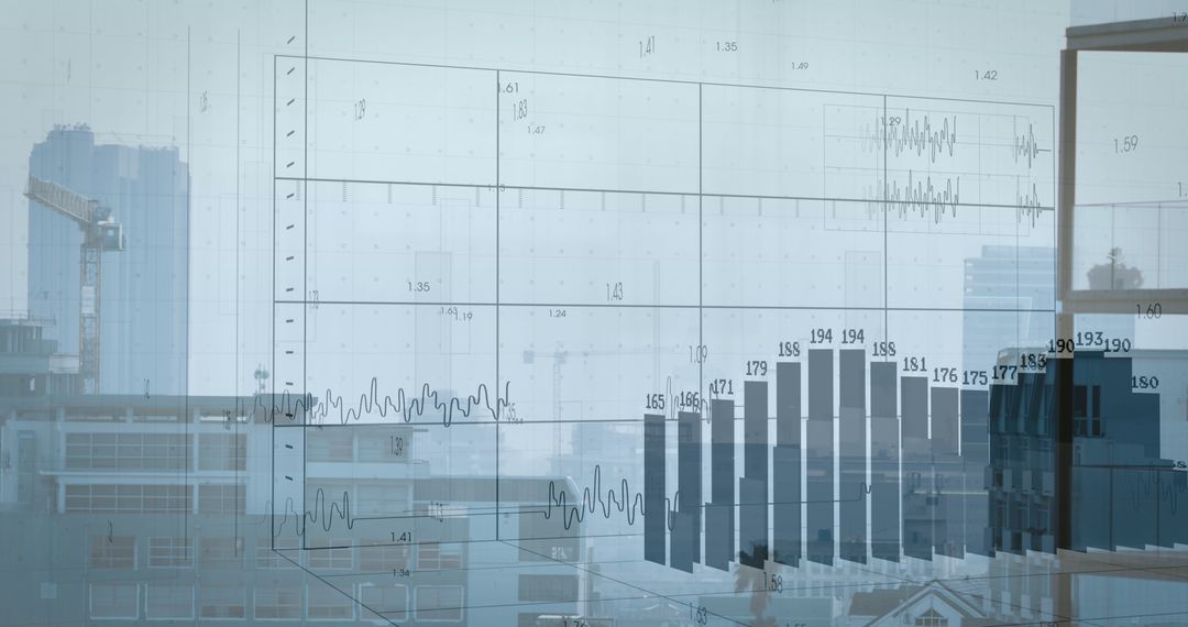 Financial Data Analytics Overlapping Urban Cityscape