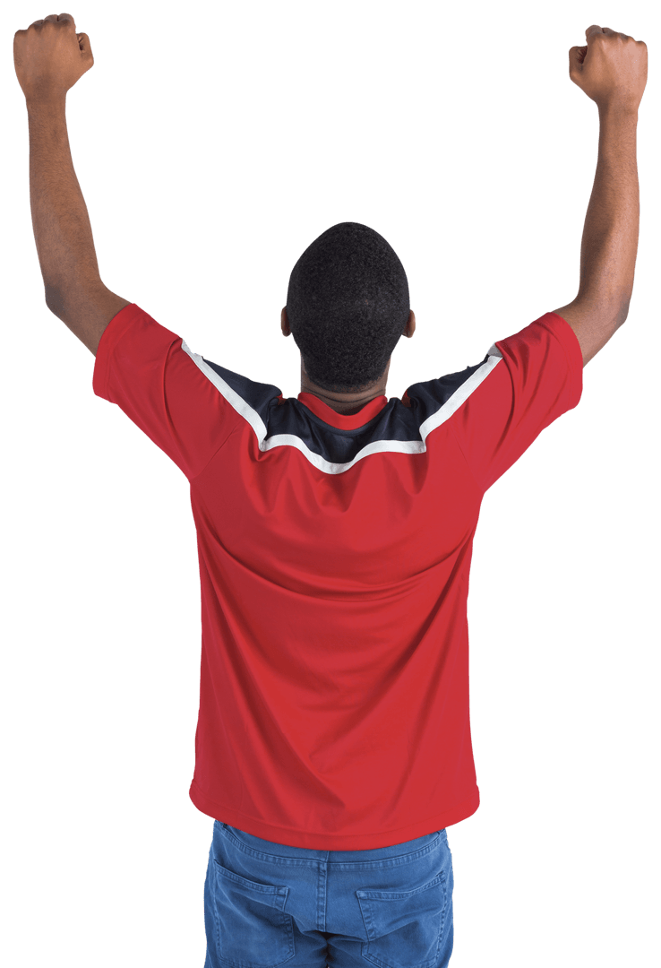 Excited Sports Fan Cheering Transparent Background