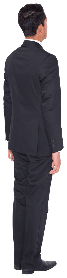 Professional Businessman Facing Away on Transparent Background