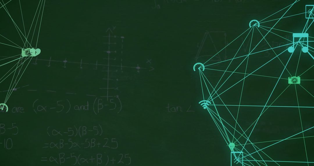 Abstract Digital Network Over Chalkboard Physics