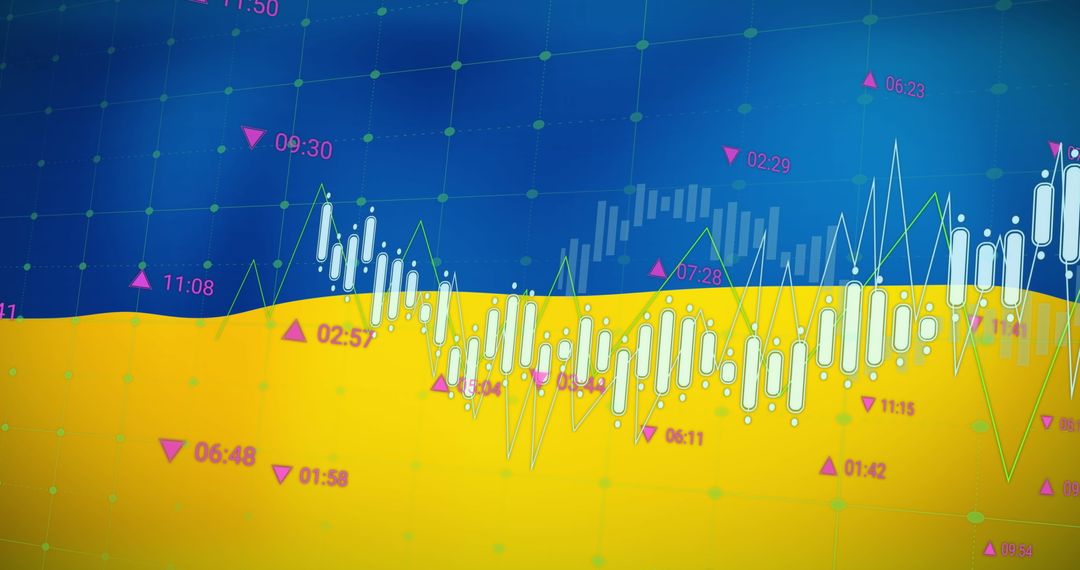 Colorful Graphs Depicting Data Trends on Digital Screen