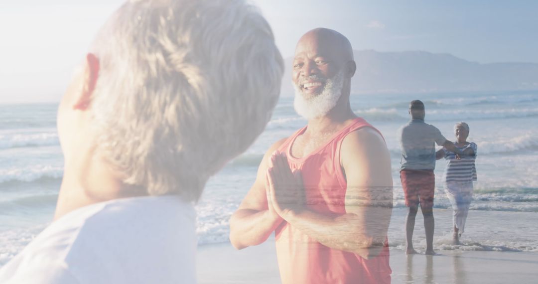 Active Senior Couple Enjoying Vitality on Beach