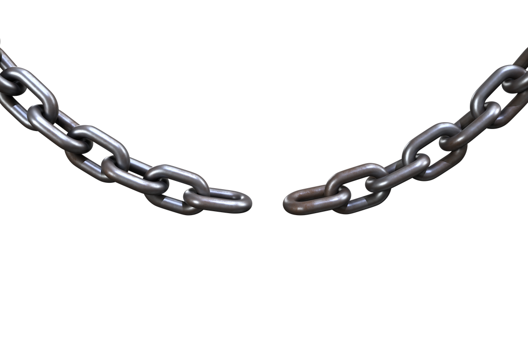 3D Closeup of Broken Chain Link on Transparent Background - Download Free Stock Images Pikwizard.com