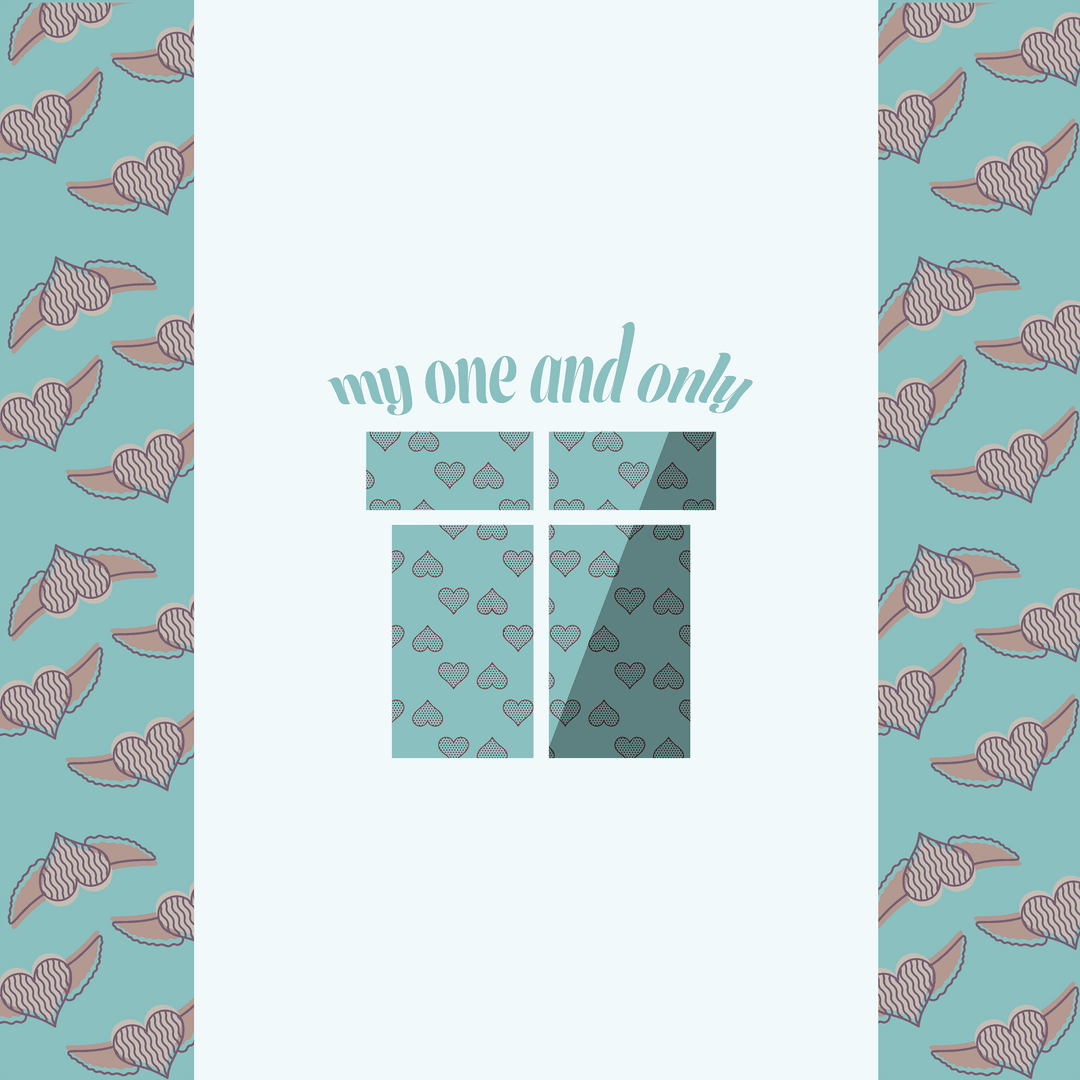 Transparent Romantic Gift Box Illustration Text My One and Only