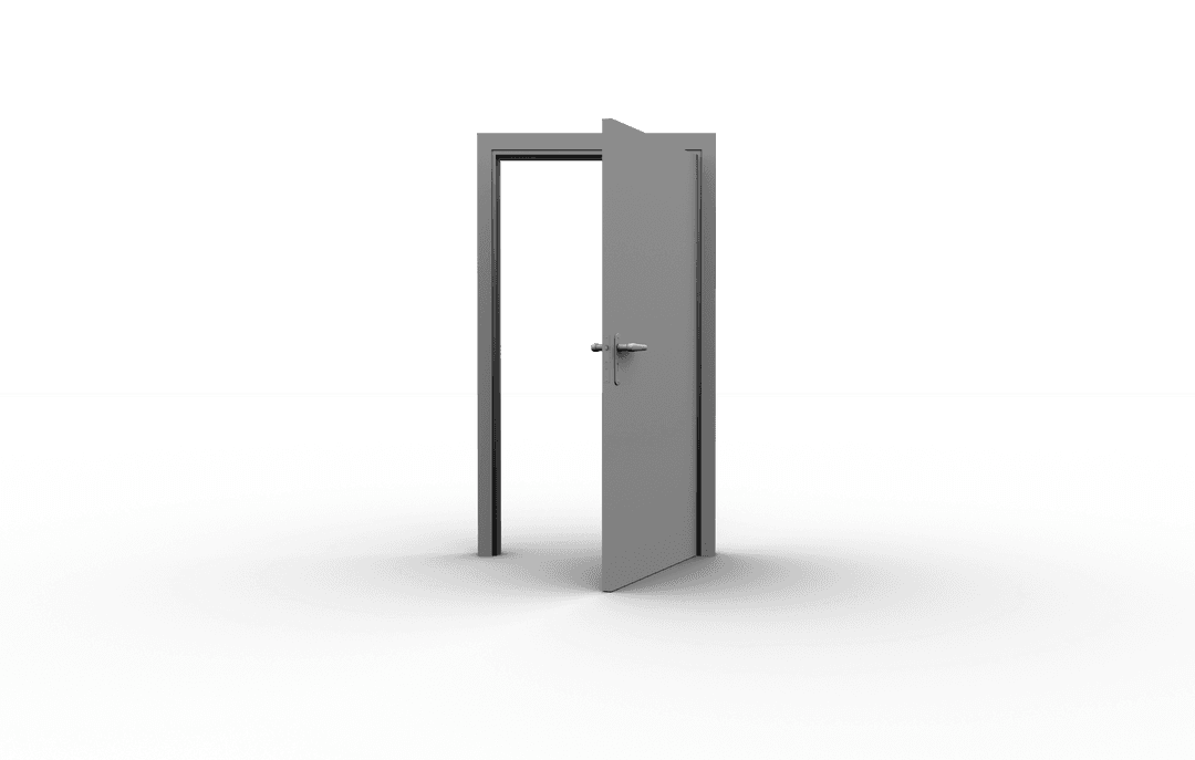 Transparent Open Door in Minimalist Design Concept