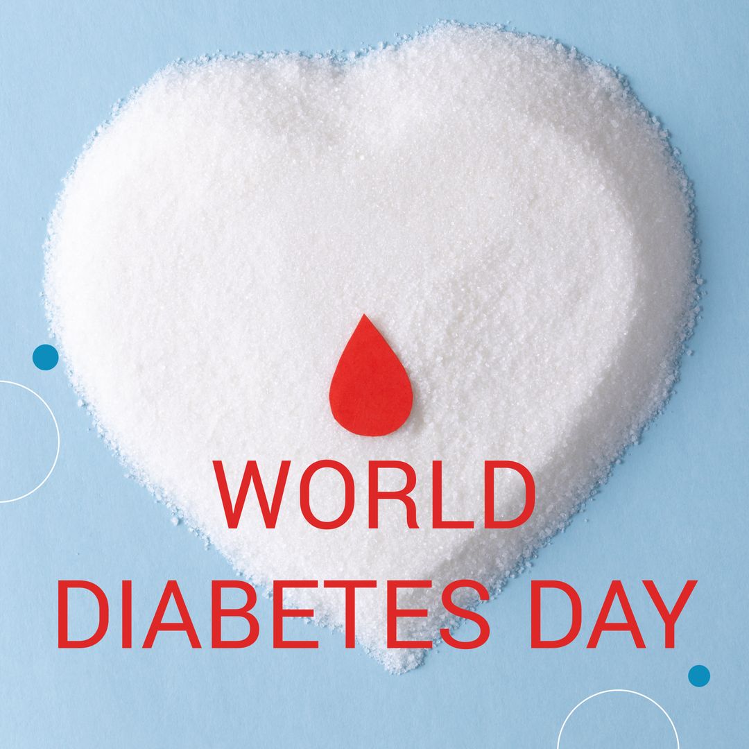 World Diabetes Day Awareness Concept with Sugar and Blood Drop - Download Free Stock Templates Pikwizard.com