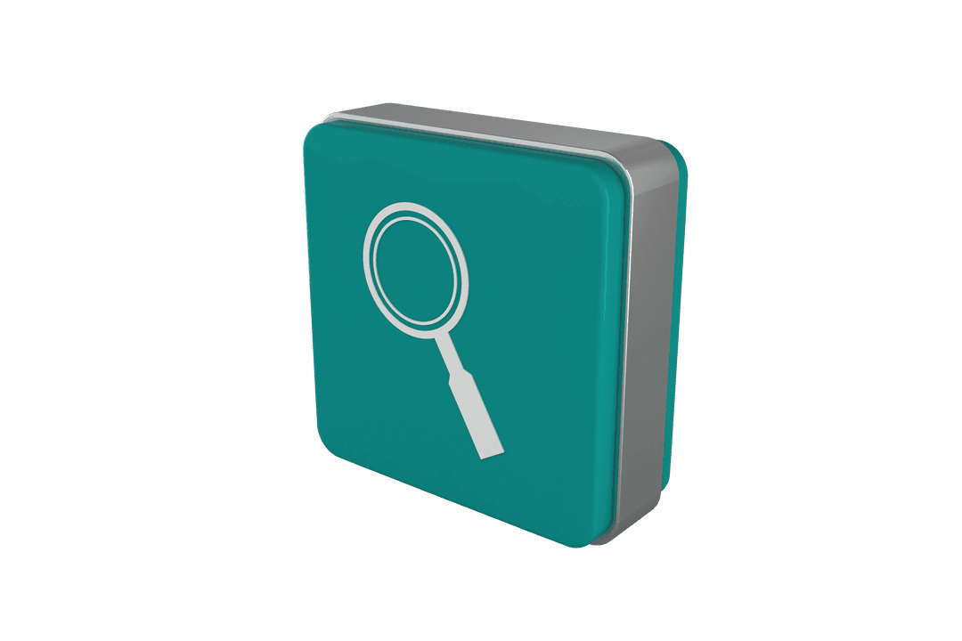 3D Green Search Icon on Transparent Background Illustrative PNG