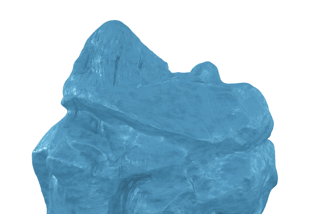 Close-up of Turquoise Rock Formation Transparent Background