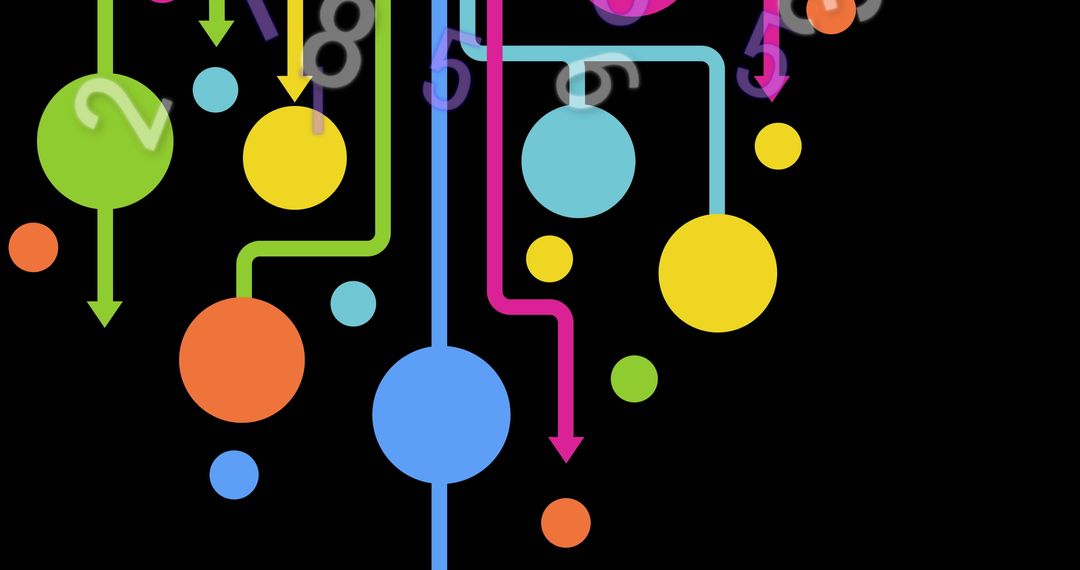 Colorful Digital Network Connections and Numbers