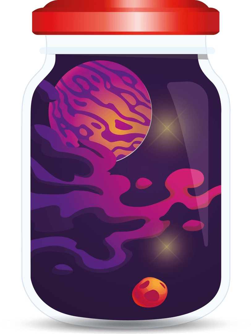 Transparent Galaxy in Bottle Vector Illustration