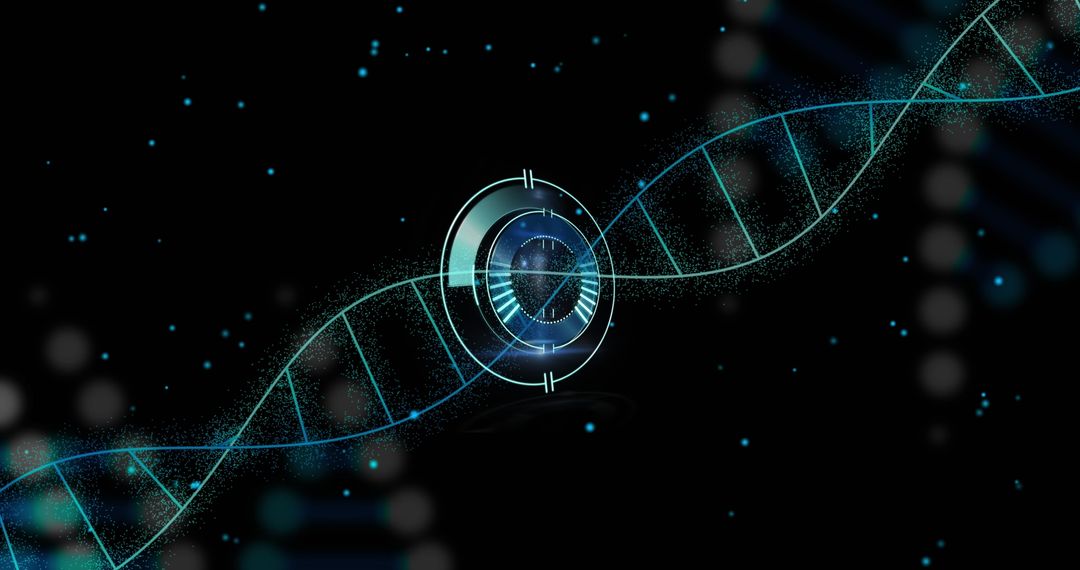 Digital Interface Scanning DNA Strand Illustration