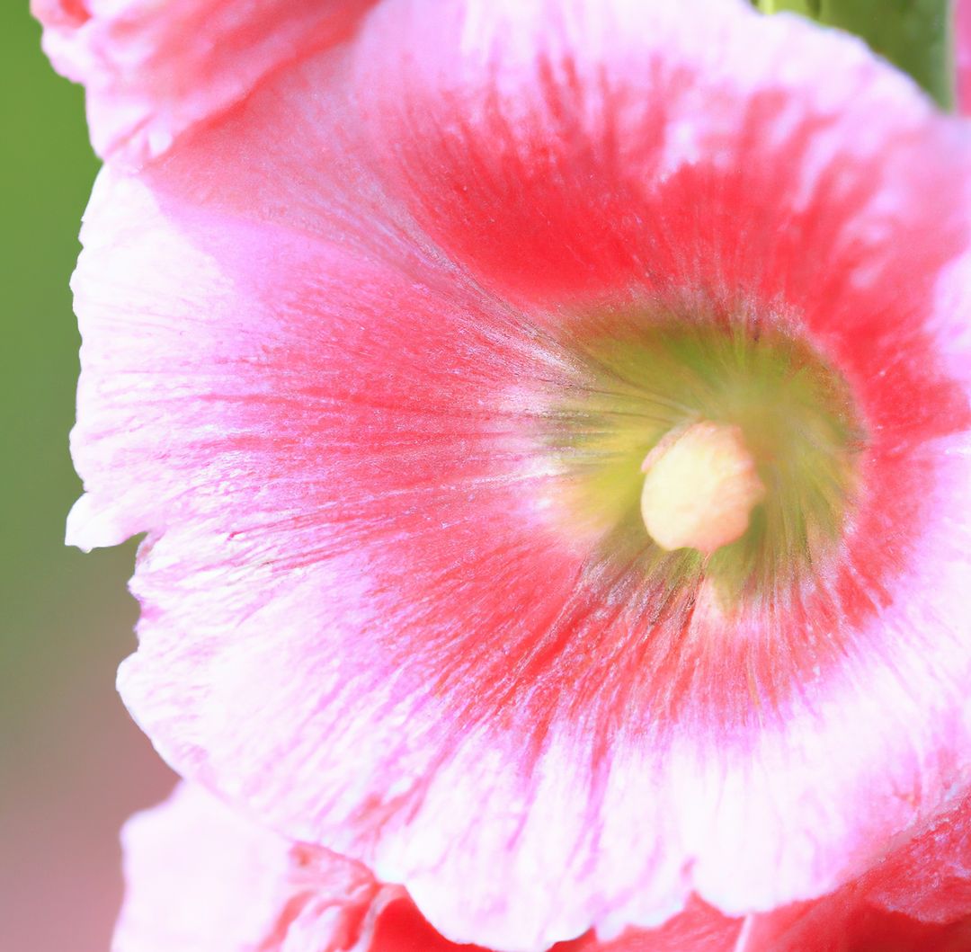 Close up of pink hollyhock flowers over green background created using generative ai technology - Free Images, Stock Photos and Pictures on Pikwizard.com