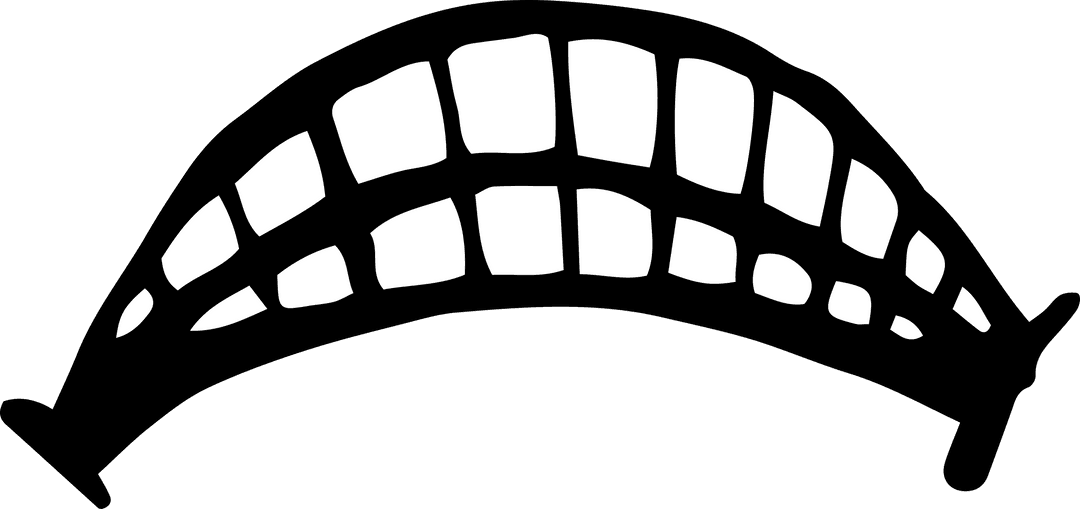 Transparent Smiley Mouth in Cartoon Vector Style