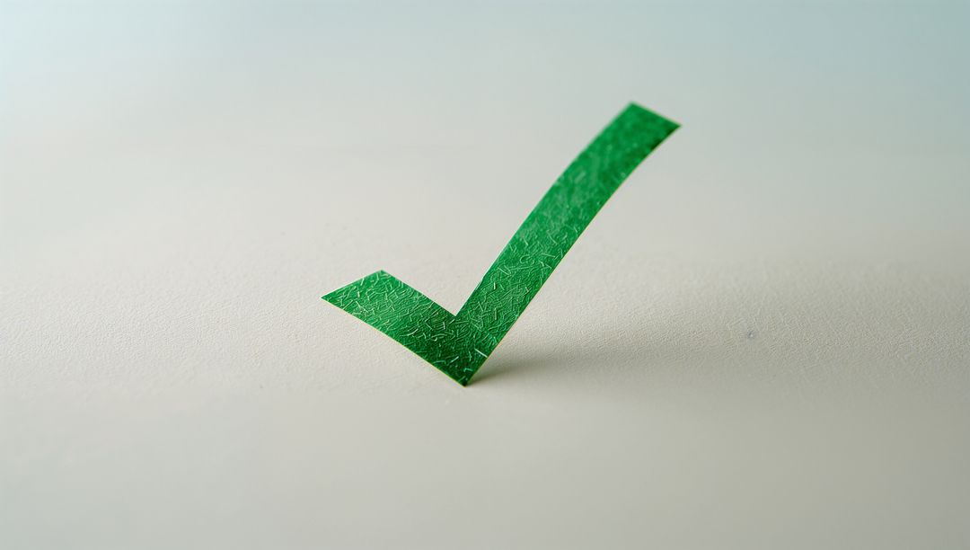 Green Check Mark for Validation and Success Minimalist Design