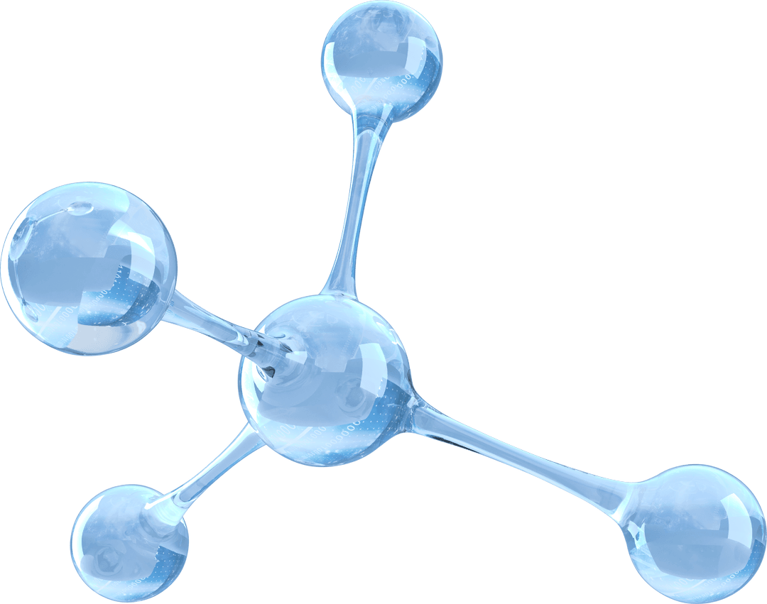 Transparent Chemistry Molecule on White Background