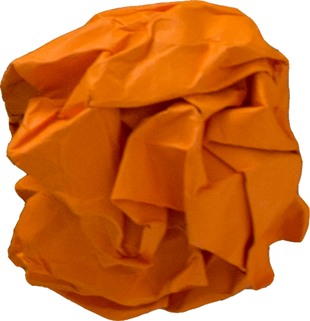 Transparent Orange Crumpled Paper Ball on White Background - Download Free Stock Images Pikwizard.com