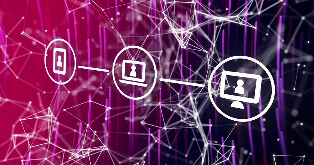 Digital Network Connections and Data Links on Abstract Background
