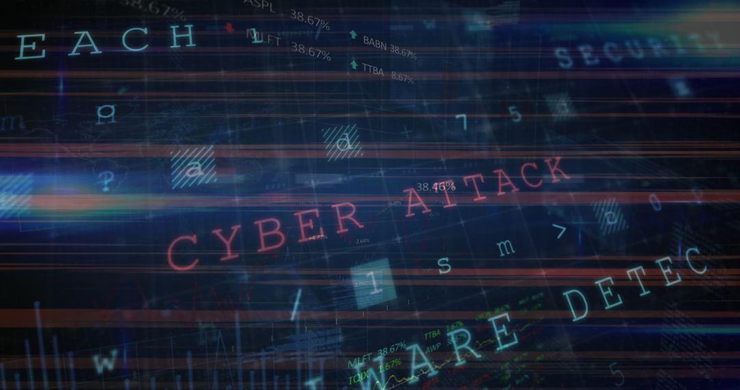 Abstract Cyber Security Warning in Digital Theme