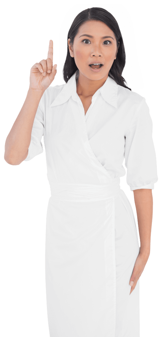 Transparent Woman Giving a Surprised Expression