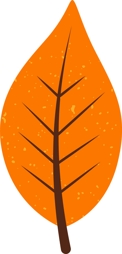 Transparent Autumn Leaf Illustration with Vibrant Orange Design
