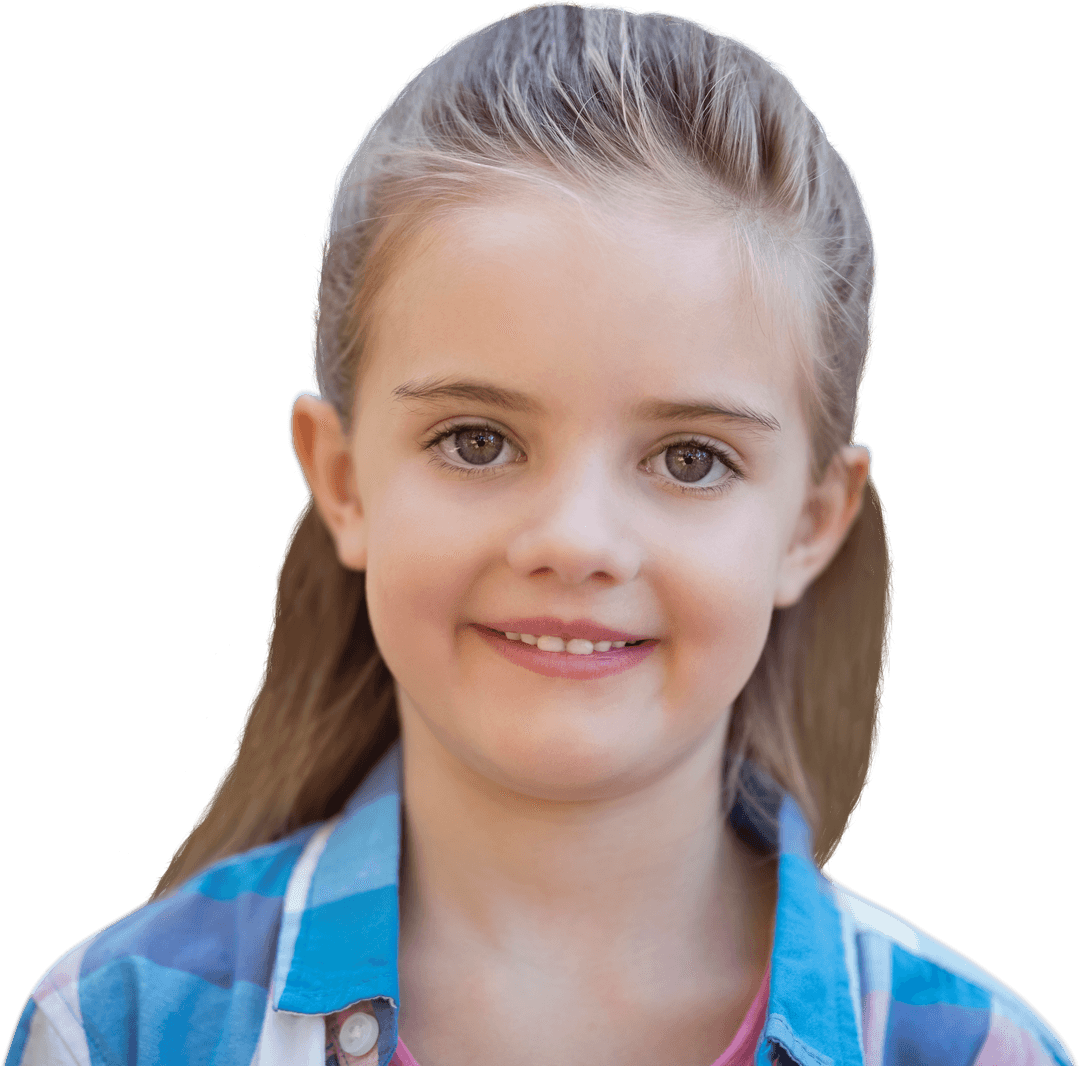 Transparent Background Happy Girl Portrait Smiling
