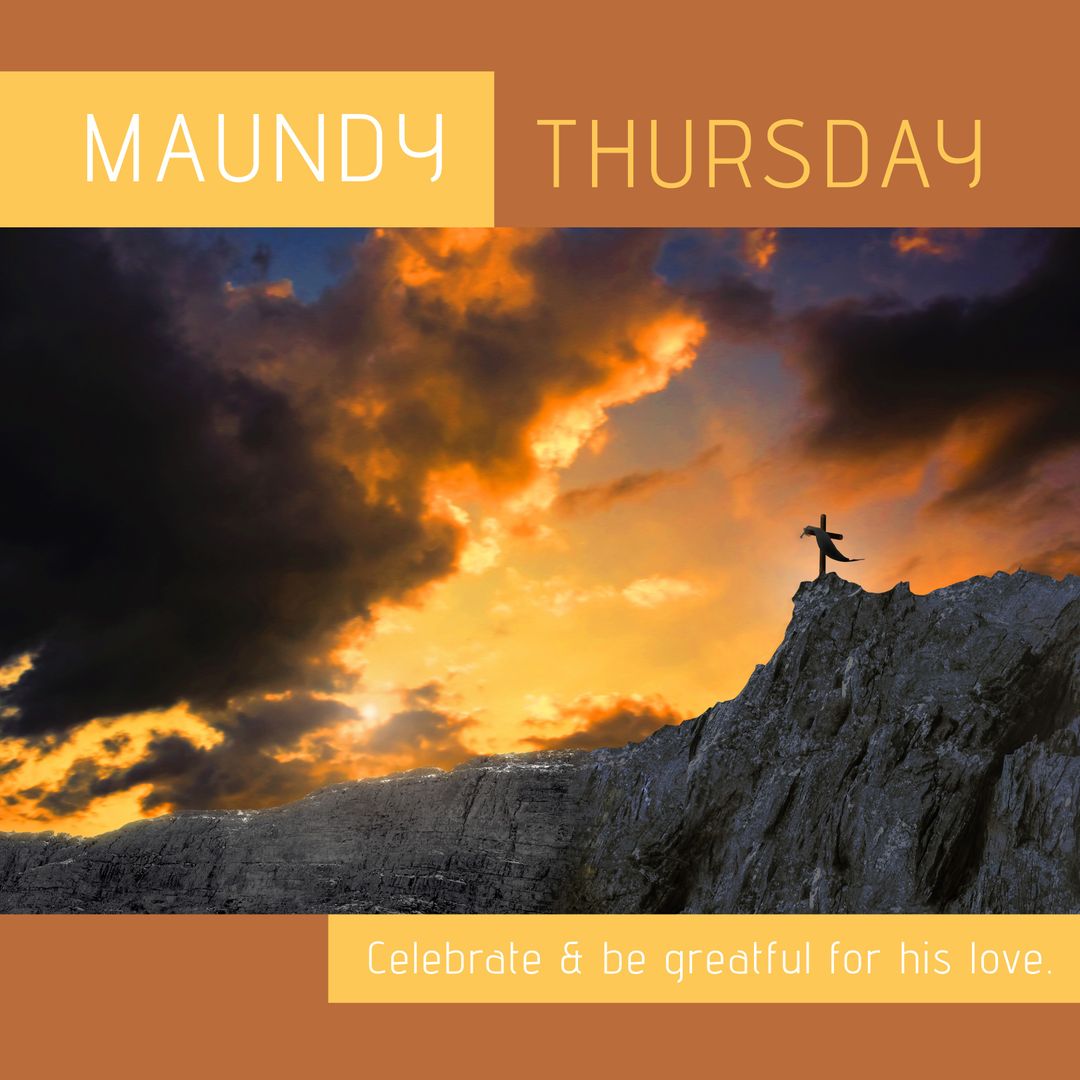 Maundy Thursday Observance with Cross and Sunset