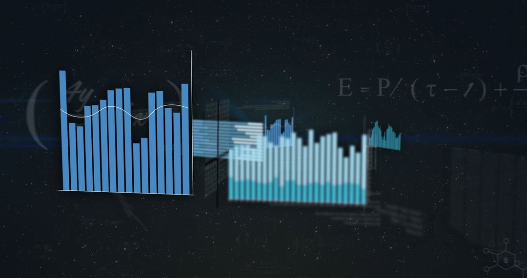 Futuristic Data Visualization with Trendline and Mathematical Equations