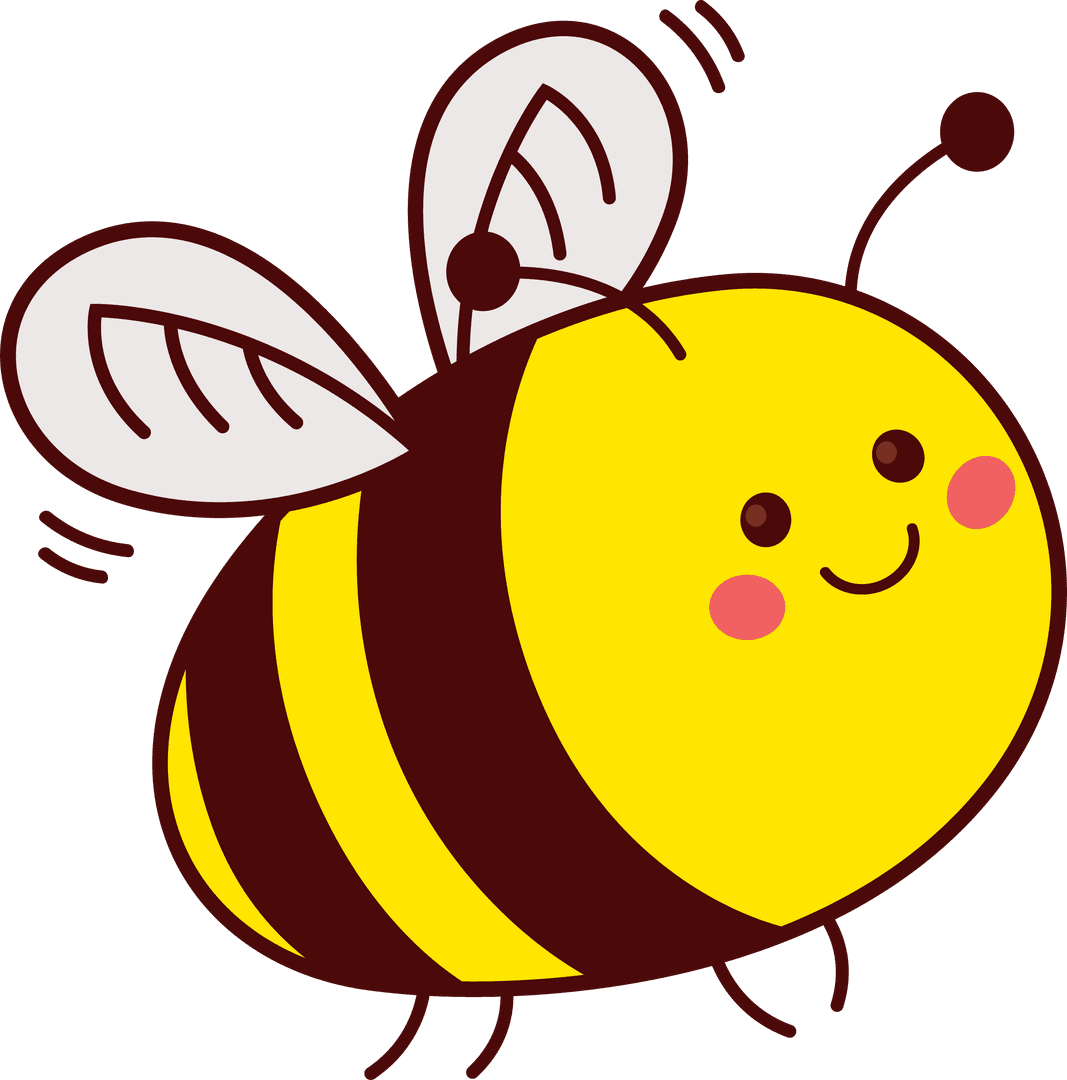 Adorable Cartoon Bee with Transparent Background