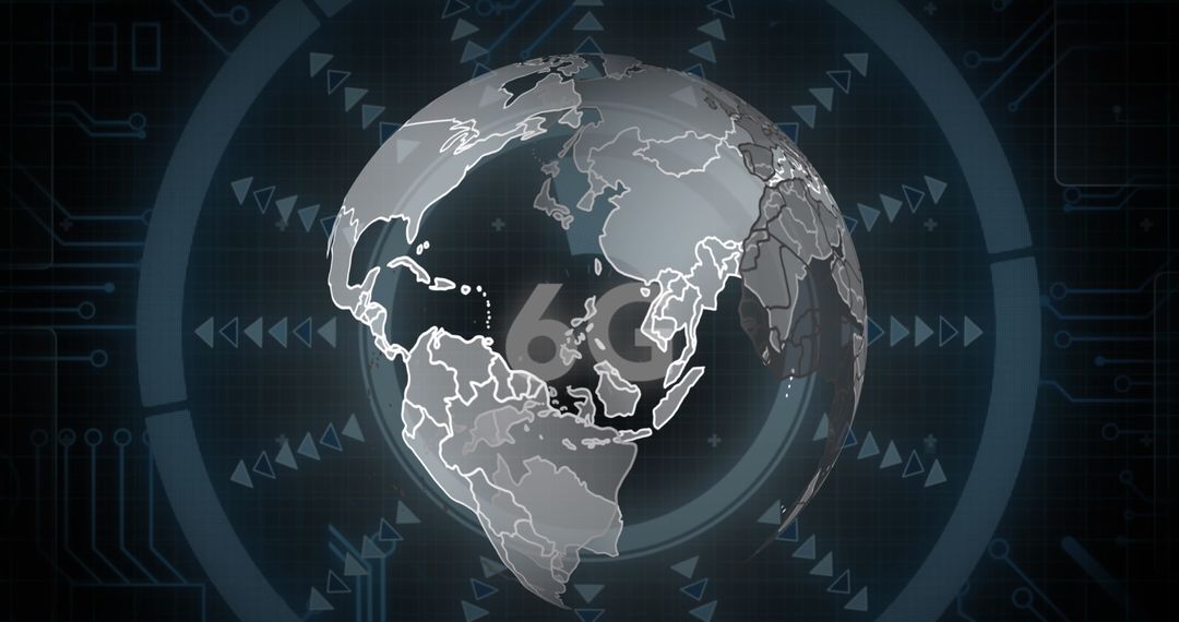 Global 6G Technology Network Interface with Spinning Globe