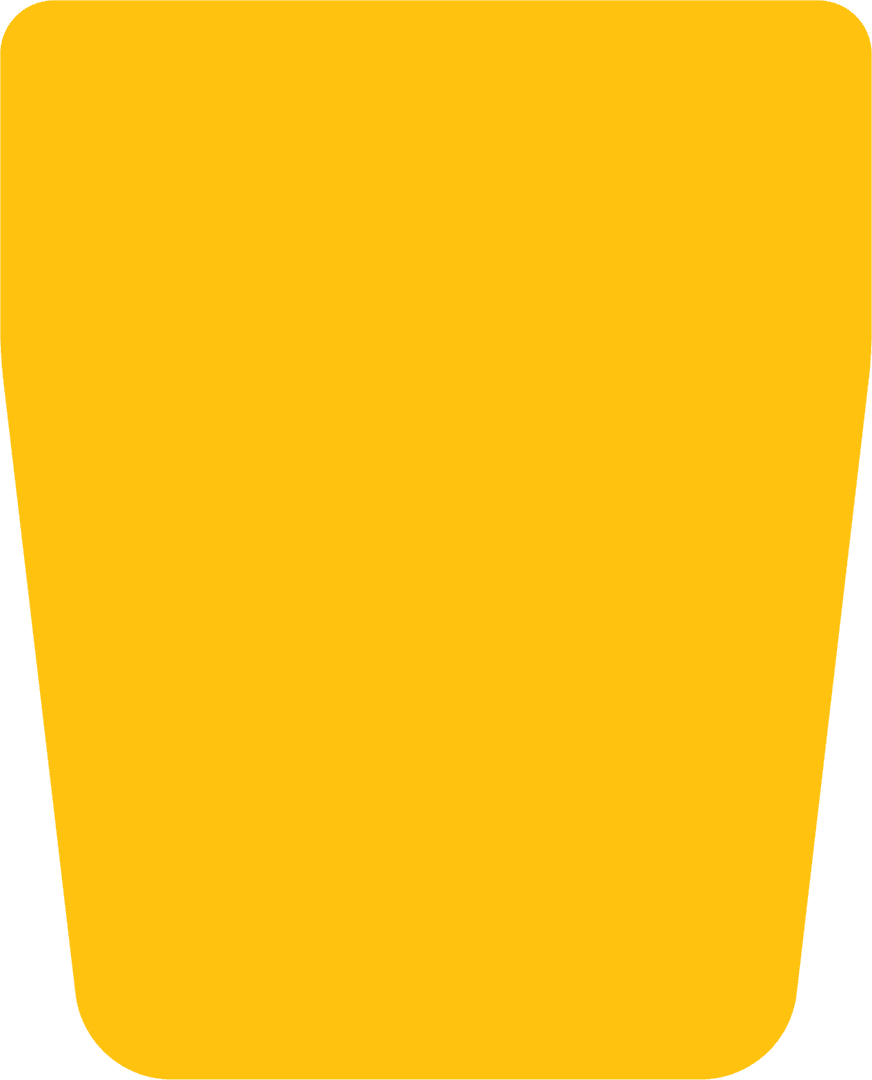 Bright Yellow Abstract Shape on Transparent Background