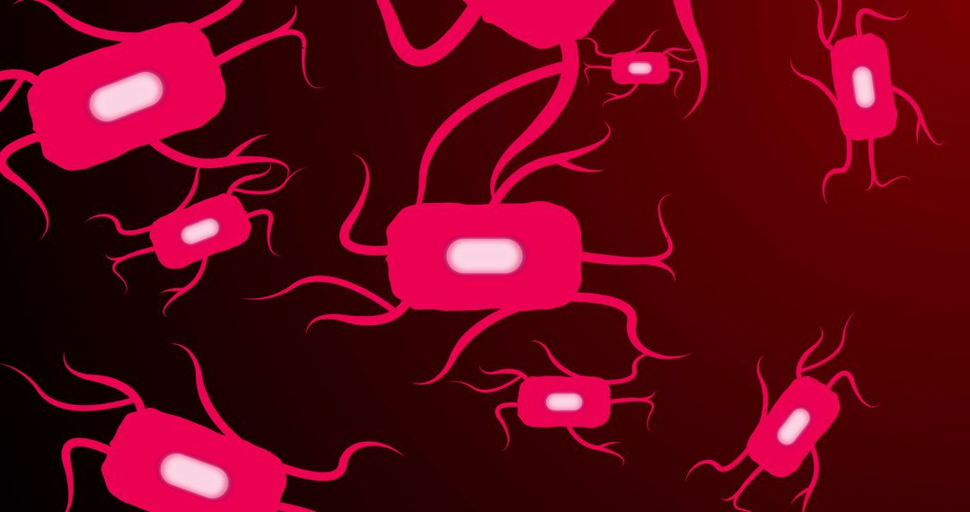 Abstract Red Cells on Dark Background for Medicine and Science Concepts