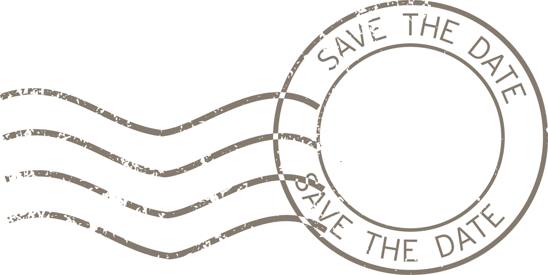 Vintage Save the Date Postmark with Transparent Background