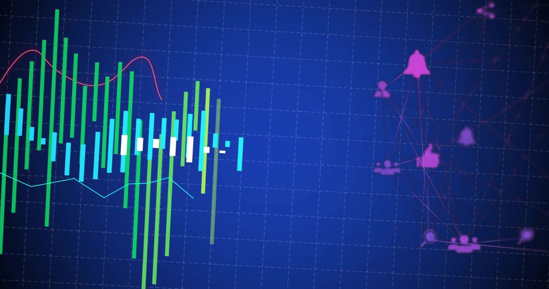 Digital Interface Concept with Graphs and Media Icons