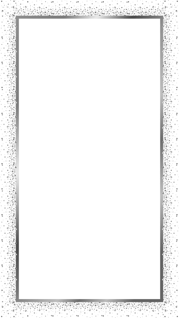 Silver Frosted Frame with Teal Center on Transparent Background