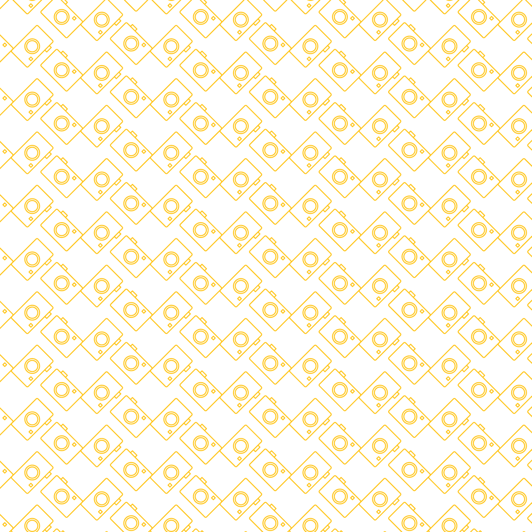 Seamless Yellow Camera Pattern on Transparent Background