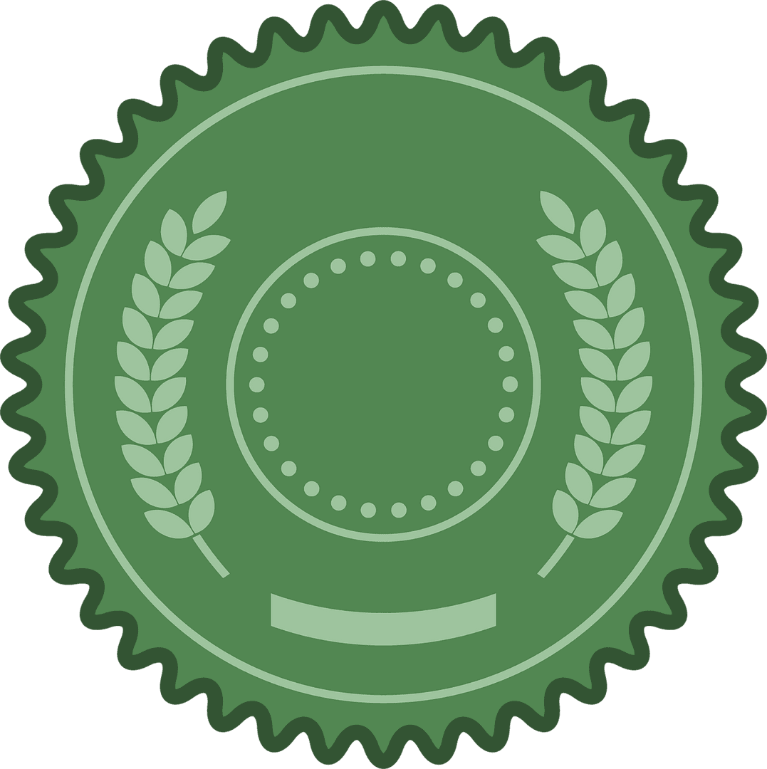 Abstract Green Insignia Emblem with Transparent Background