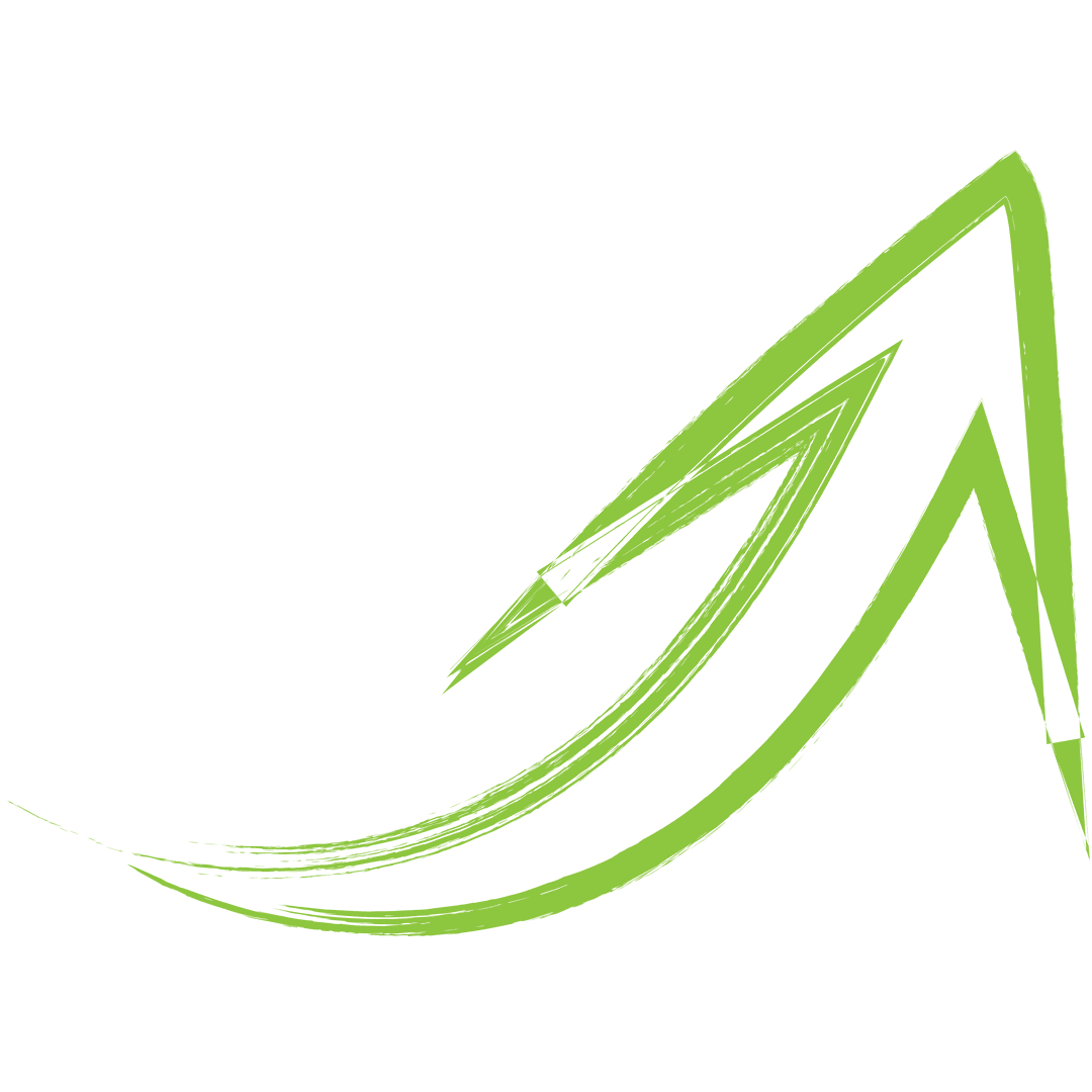 Green Curved Arrow Illustration on Transparent Background