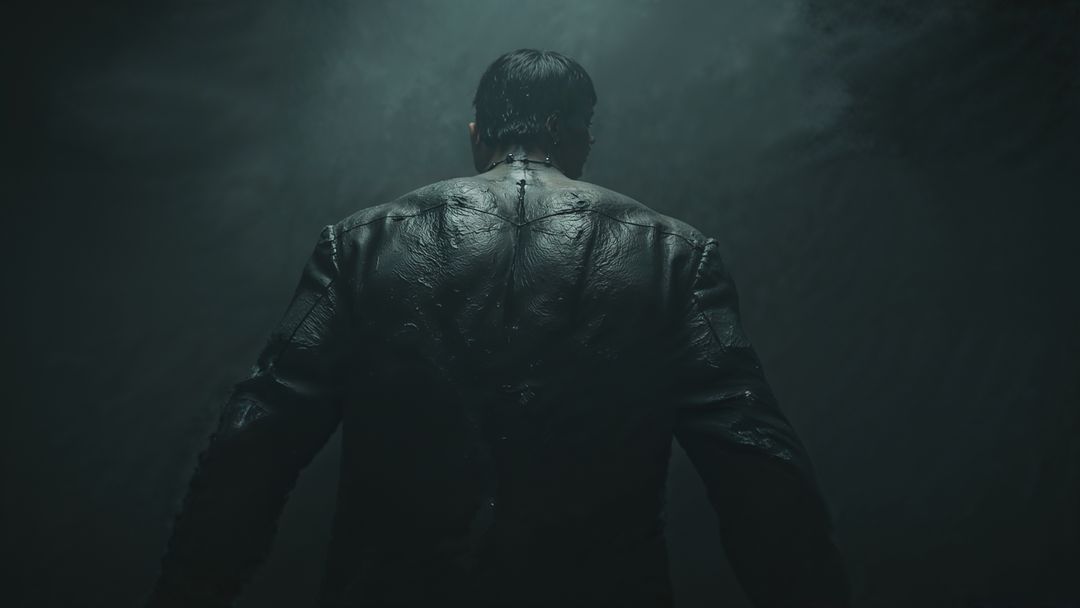 Lone frankenstein man navigating mystical tunnel in moody atmosphere