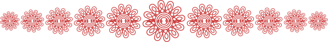Red flower shapes on transparent background vector pattern